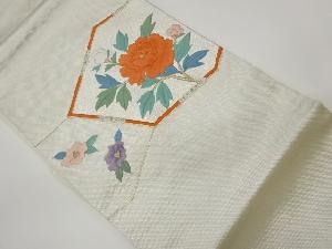 リサイクル　金駒刺繍椿模様名古屋帯